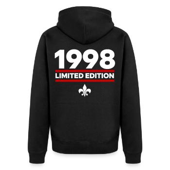 1998 Édition limitée - Veste à capuche bio Premium Unisexe - noir - Dos - Nico (187cm)