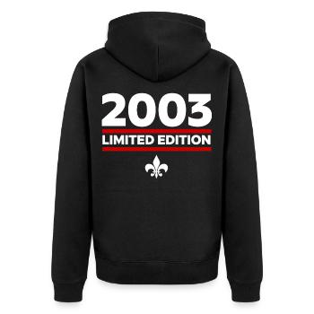 Édition limitée 2003 - Veste à capuche bio Premium Unisexe - noir - Dos - Nico (187cm)