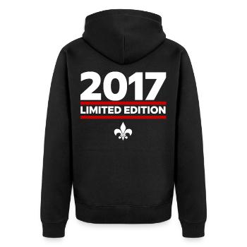 2017 Limited Edition - Unisex Premium Bio Zip Hoodie - Schwarz - Hinten - Nico (187cm)