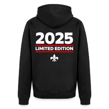 Édition limitée 2025 - Veste à capuche bio Premium Unisexe - noir - Dos - Nico (187cm)