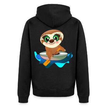 ENFANTS KAYAK CANOË PARESSEUX - Veste à capuche bio Premium Unisexe - noir - Dos - Nico (187cm)