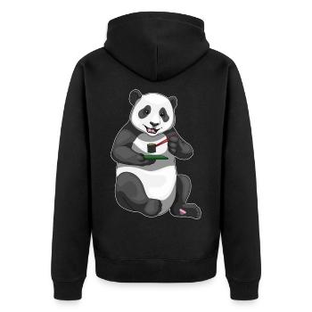 Panda Sushi - Unisex Premium Bio Zip Hoodie - Schwarz - Hinten - Nico (187cm)