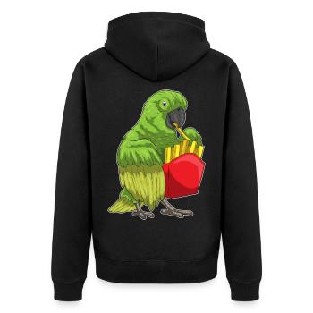 Frites perroquet - Veste à capuche bio Premium Unisexe - noir - Dos - Nico (187cm)