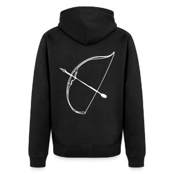 Bow and arrow - Unisex Premium Organic Zip Hoodie - black - Back - Nico (187cm)