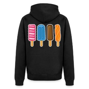 Wassereis für Kinder - Unisex Premium Bio Zip Hoodie - Schwarz - Hinten - Nico (187cm)