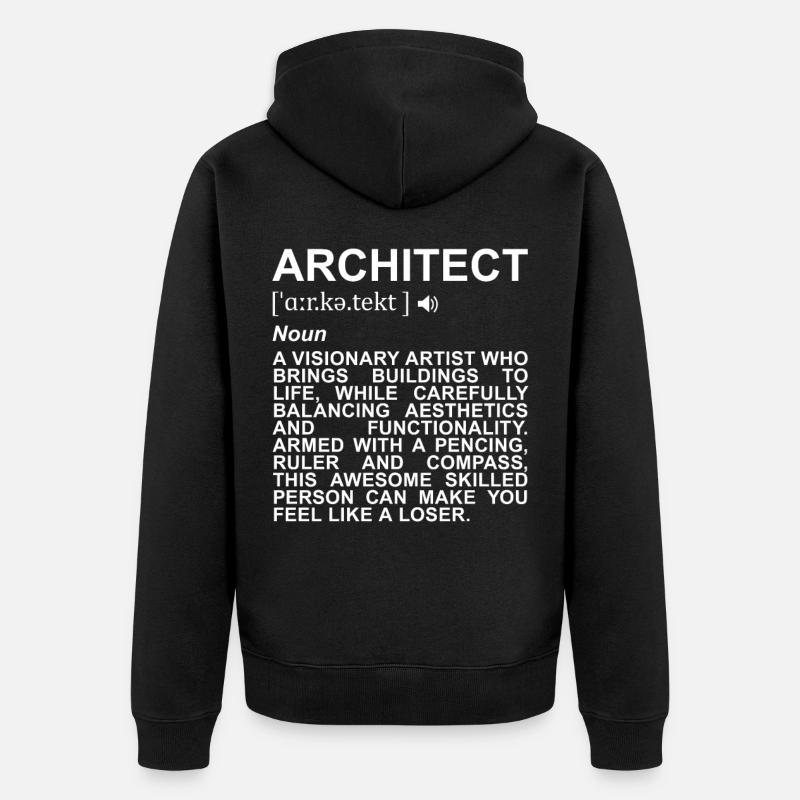 Définition de l’architecte - Veste à capuche bio Premium Unisexe - noir