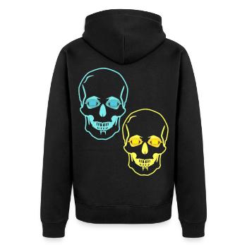 Skulls, Skulls, Horror, Fantasy, Halloween, Death - Unisex Premium Organic Zip Hoodie - black - Back - Nico (187cm)