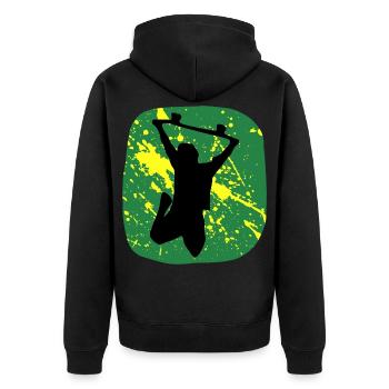 Skate Skateboard - Unisex Premium Organic Zip Hoodie - black - Back - Nico (187cm)