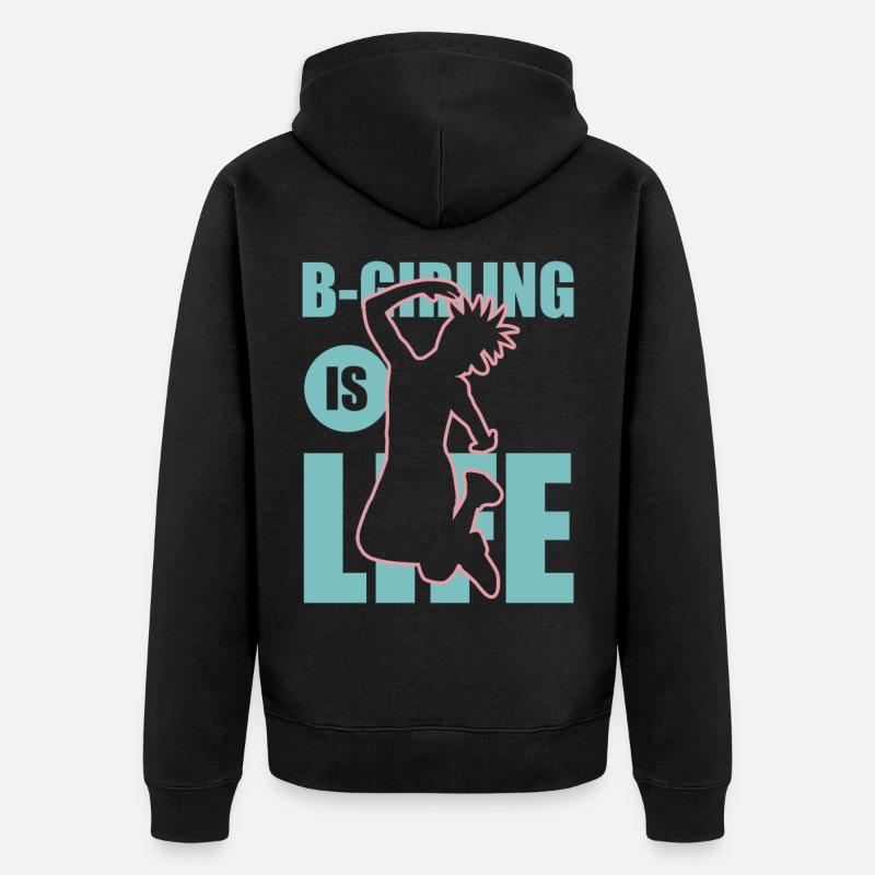 Fille de breakdance - Veste à capuche bio Premium Unisexe - noir