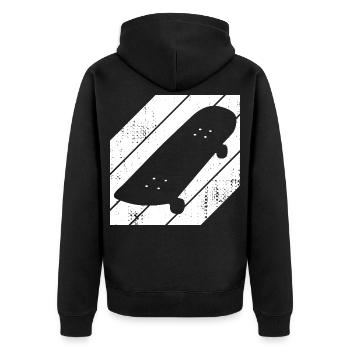 Skateboard Drawing - Unisex Premium Organic Zip Hoodie - black - Back - Nico (187cm)