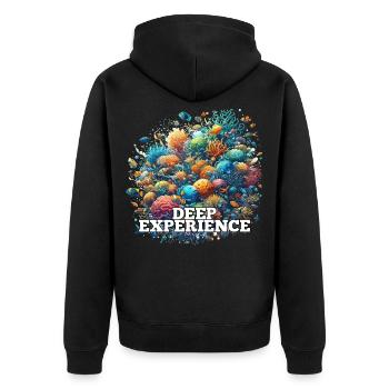 Deep Experience Coral Fish Gift - Unisex Premium Organic Zip Hoodie - black - Back - Nico (187cm)