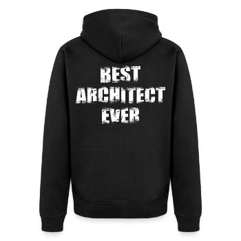 Der beste Architekt aller Zeiten - Unisex Premium Bio Zip Hoodie - Schwarz - Hinten - Nico (187cm)