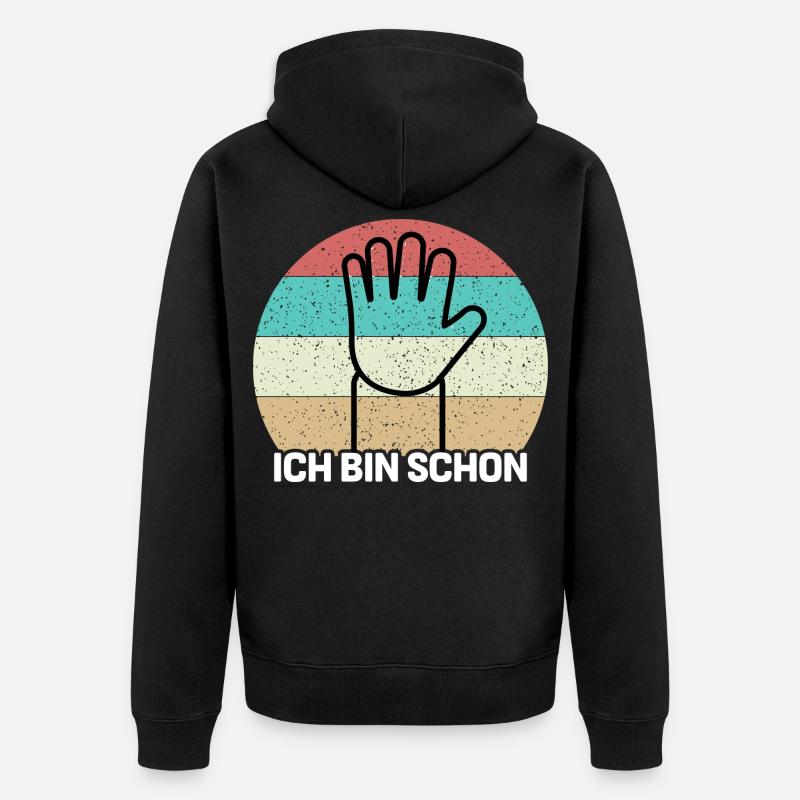 Ich Bin Schon 5 - Unisex Premium Bio Zip Hoodie - Schwarz