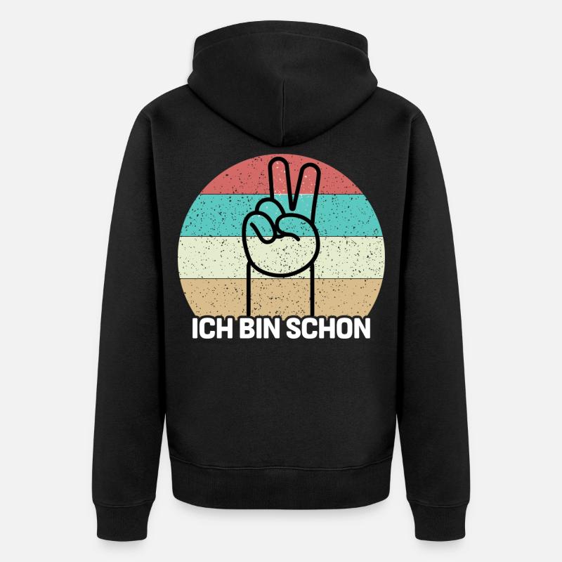 Ich bin schon 2 - Unisex Premium Bio Zip Hoodie - Schwarz