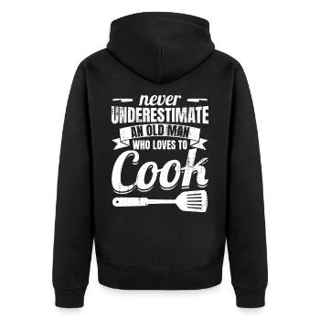 Cook Grandfather - Unisex Premium Organic Zip Hoodie - black - Back - Nico (187cm)