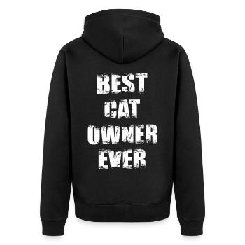 Meilleur propriétaire de chat - Veste à capuche bio Premium Unisexe - noir - Dos - Nico (187cm)