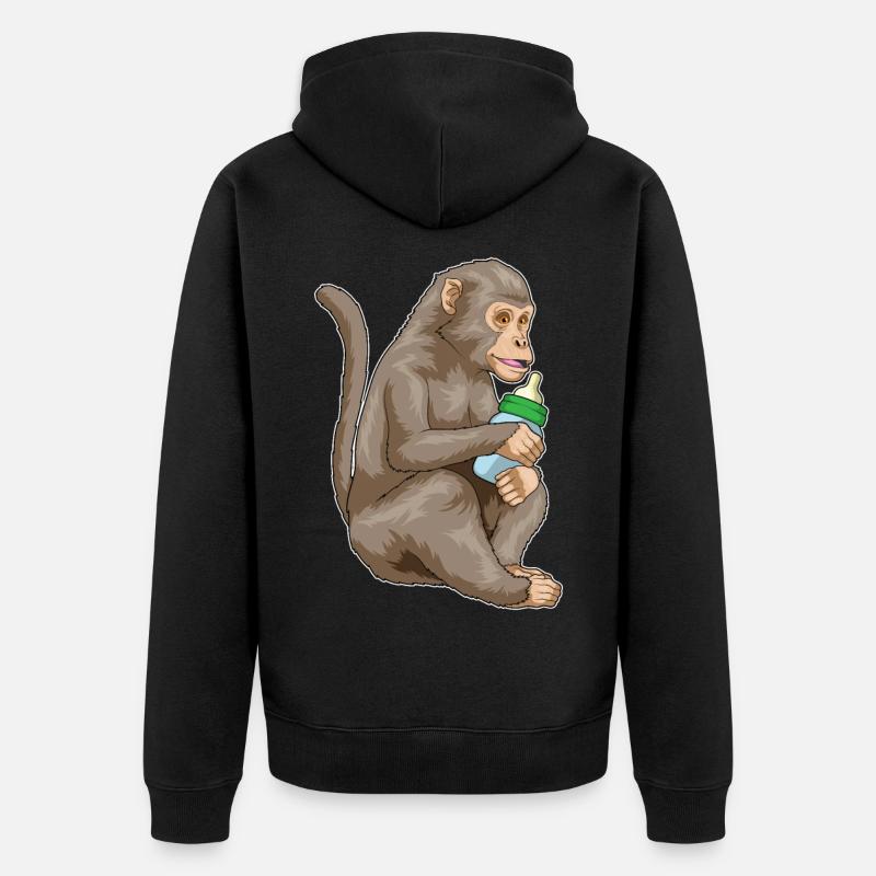 Biberon Monkey - Veste à capuche bio Premium Unisexe - noir
