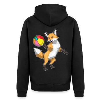 Fox Swimming Water Polo Summer - Unisex Premium Organic Zip Hoodie - black - Back - Nico (187cm)