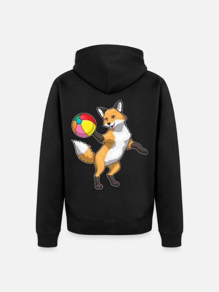 Fox Swimming Water Polo Summer - Unisex Premium Organic Zip Hoodie - black