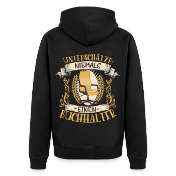 Buchhalter Geschenk Zahlen Lustig Beruf - Unisex Premium Bio Zip Hoodie - Schwarz - Hinten - Nico (187cm)