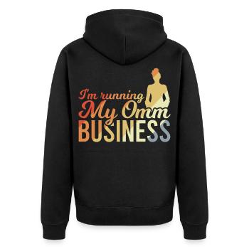 Je dirige mon entreprise Omm - Veste à capuche bio Premium Unisexe - noir - Dos - Nico (187cm)