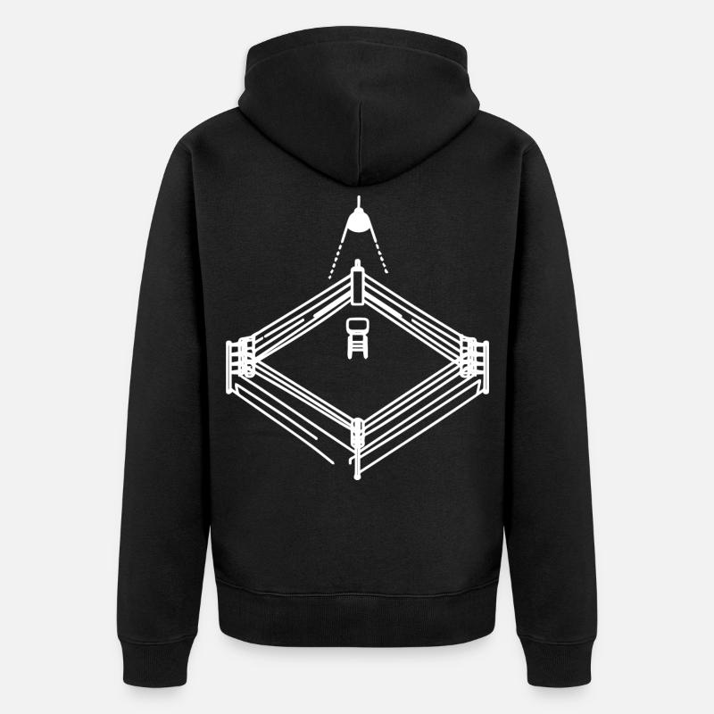 Dessin de ring de boxe - Veste à capuche bio Premium Unisexe - noir