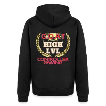 GOAT controller gamer - Unisex Premium Bio Zip Hoodie - Schwarz - Hinten - Nico (187cm)