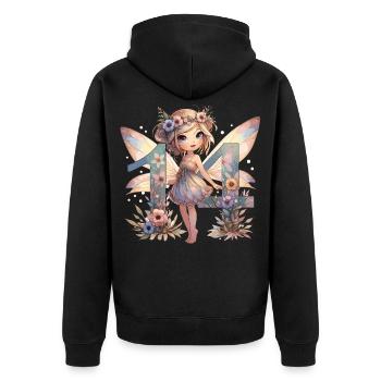 14 ans fée elfe mignon cadeau d’anniversaire - Veste à capuche bio Premium Unisexe - noir - Dos - Nico (187cm)