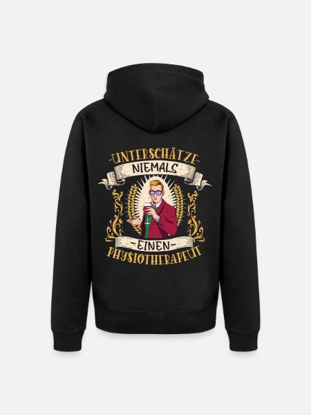 Physiotherapeut Geschenk Bewegung Lustig - Unisex Premium Bio Zip Hoodie - Schwarz