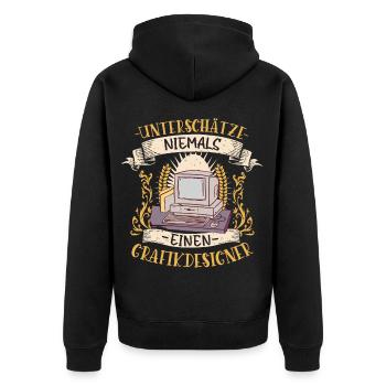 Grafikdesigner Geschenk Kreativ Lustig - Unisex Premium Bio Zip Hoodie - Schwarz - Hinten - Nico (187cm)