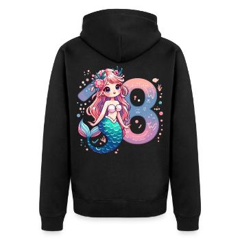 18 ans sirène doux cadeau d’anniversaire - Veste à capuche bio Premium Unisexe - noir - Dos - Nico (187cm)