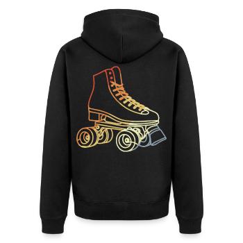 Croquis de patins à roulettes - Veste à capuche bio Premium Unisexe - noir - Dos - Nico (187cm)