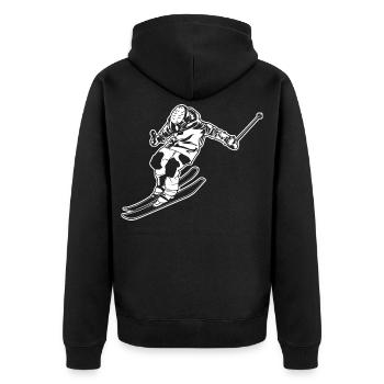 Skier - Unisex Premium Organic Zip Hoodie - black - Back - Nico (187cm)