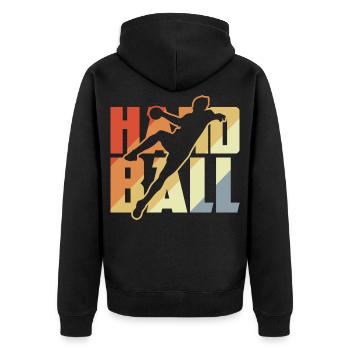 Vintage Handball - Veste à capuche bio Premium Unisexe - noir - Dos - Nico (187cm)