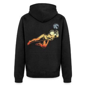 Volley-ball de plage Femme - Veste à capuche bio Premium Unisexe - noir - Dos - Nico (187cm)