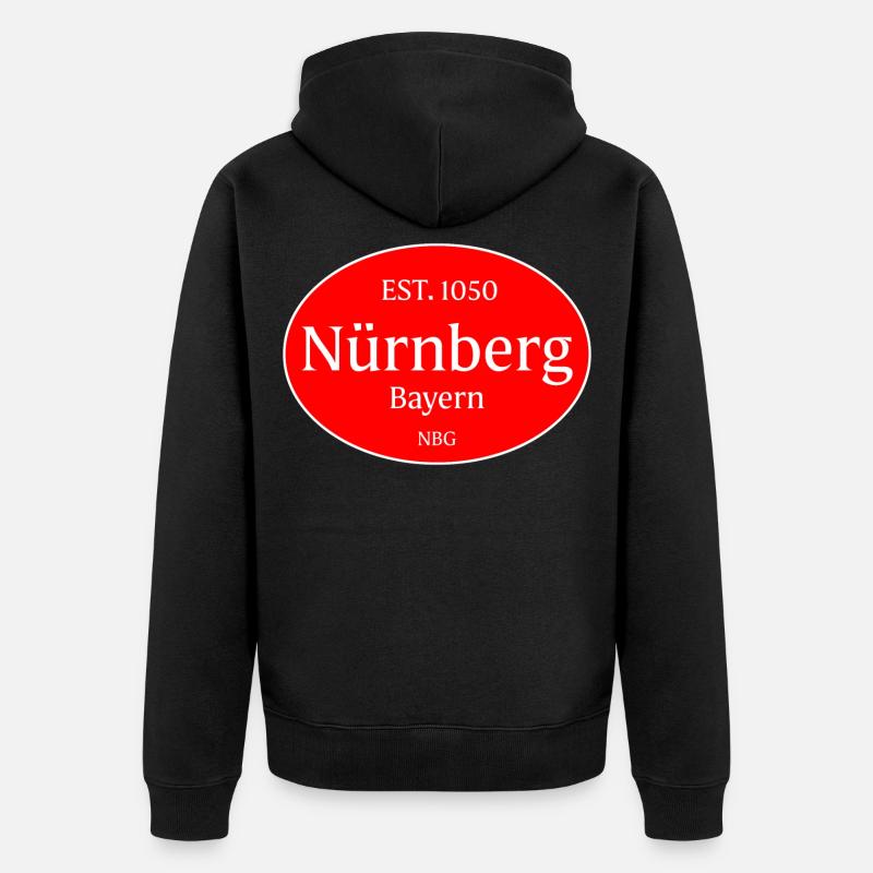 Nürnberg Emblem Retro Oval - Unisex Premium Bio Zip Hoodie - Schwarz