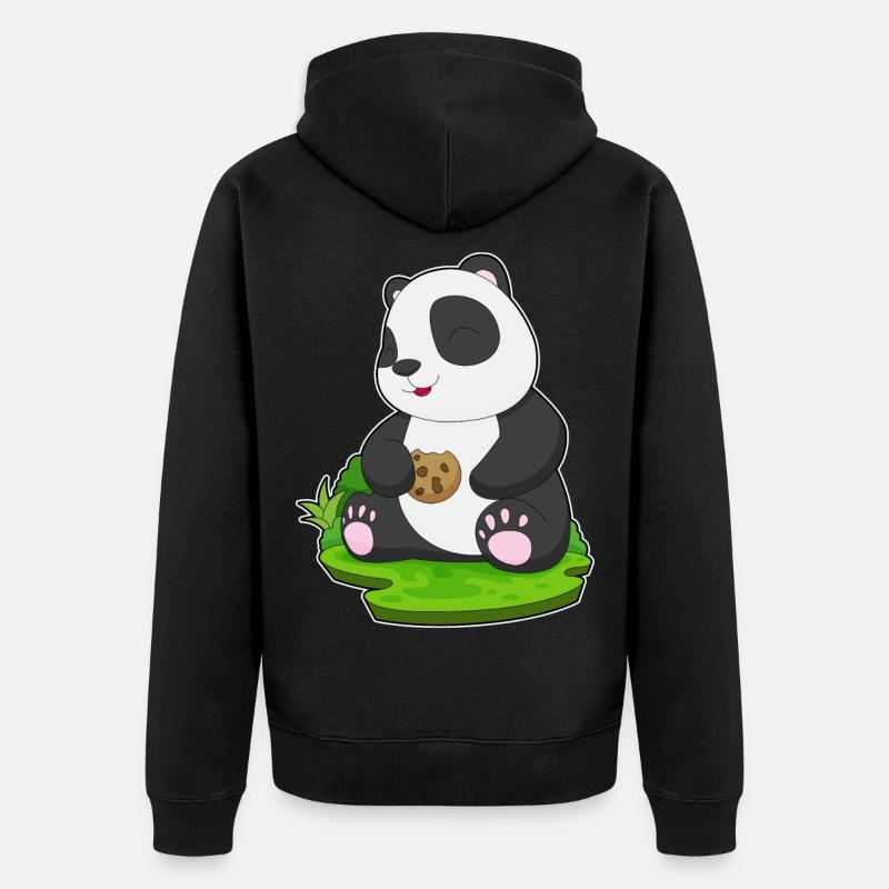 Panda Cookie - Unisex Premium Bio Zip Hoodie - Schwarz