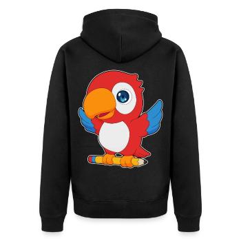 École de crayon Perroquet Pupil - Veste à capuche bio Premium Unisexe - noir - Dos - Nico (187cm)