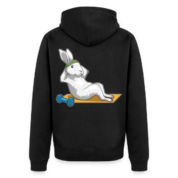 Bunny Abdominal Training Bodybuilding - Veste à capuche bio Premium Unisexe - noir - Dos - Nico (187cm)