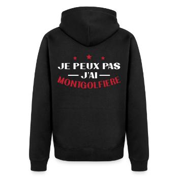 Je peux pas j ai montgolfière - Veste à capuche bio Premium Unisexe - noir - Dos - Nico (187cm)