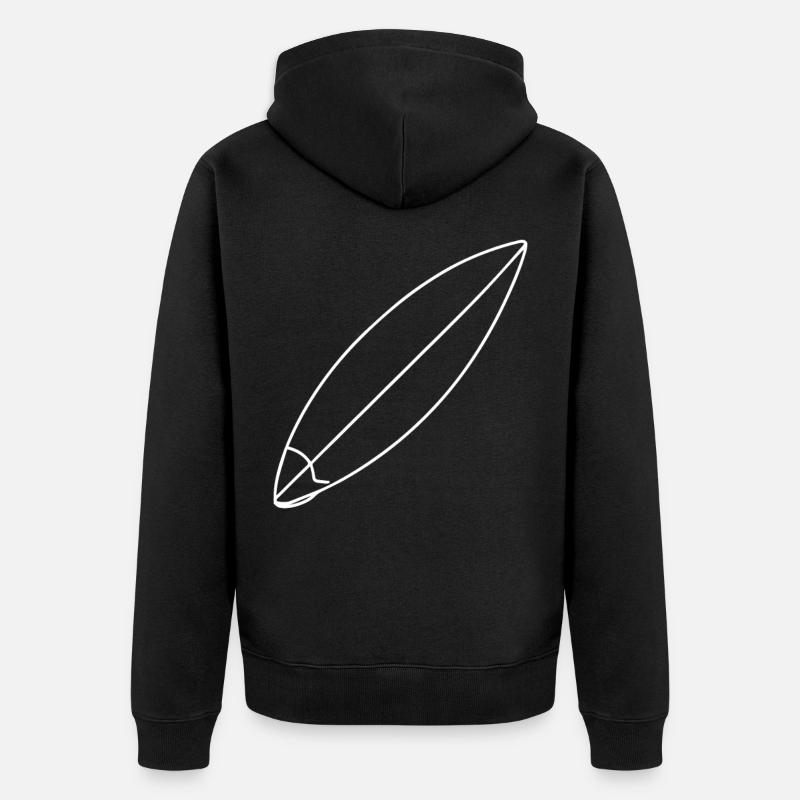 Dessin de planche de surf - Veste à capuche bio Premium Unisexe - noir