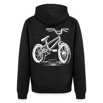 BMX Bicycle Drawing - Unisex Premium Organic Zip Hoodie - black - Back - Nico (187cm)