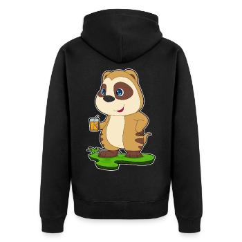Erdmännchen Saft - Unisex Premium Bio Zip Hoodie - Schwarz - Hinten - Nico (187cm)