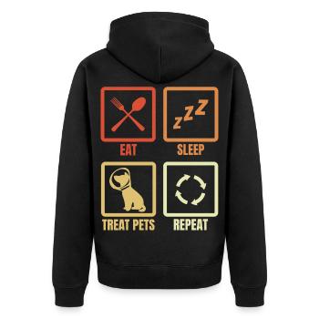 Manger Dormir Soigner les animaux - Veste à capuche bio Premium Unisexe - noir - Dos - Nico (187cm)