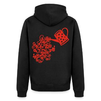 Die Rückkehr des Roten Frühlings - Unisex Premium Bio Zip Hoodie - Schwarz - Hinten - Nico (187cm)