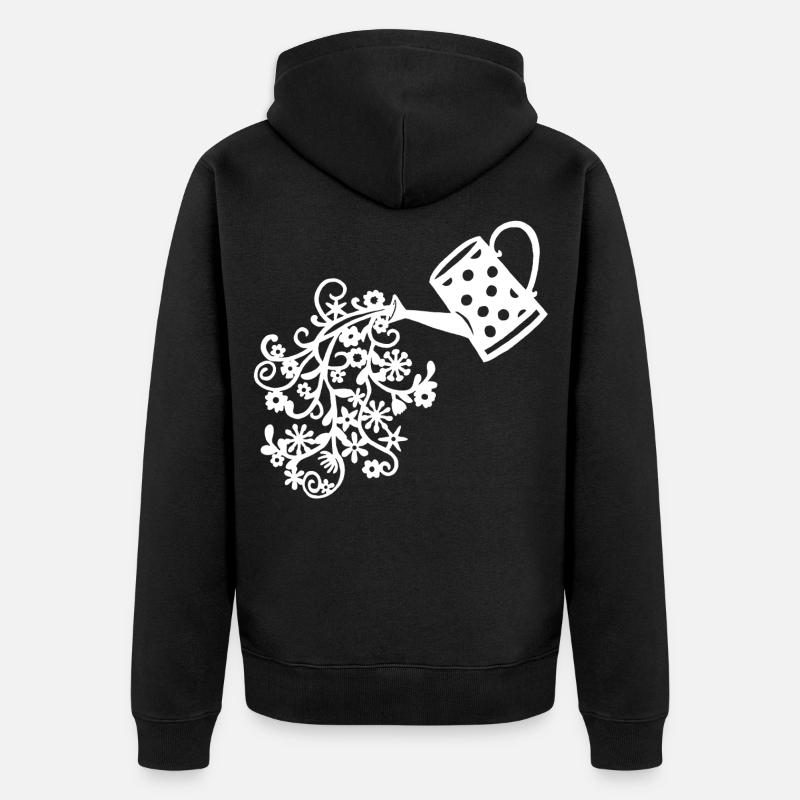 Le retour du printemps (blanc) - Veste à capuche bio Premium Unisexe - noir