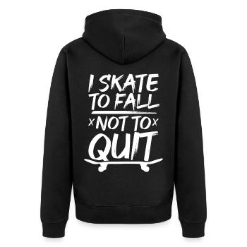 Skater Motivation - Unisex Premium Bio Zip Hoodie - Schwarz - Hinten - Nico (187cm)