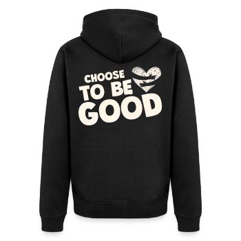 Choose to be good motivation - Veste à capuche bio Premium Unisexe - noir - Dos - Nico (187cm)