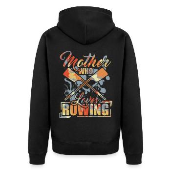 Rower - Unisex Premium Organic Zip Hoodie - black - Back - Nico (187cm)