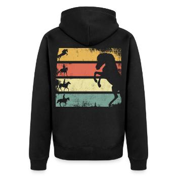 Equitation - Unisex Premium Organic Zip Hoodie - black - Back - Nico (187cm)